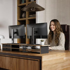 Monitor Riser Dual Stand with 2 PC Drawers