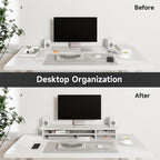 Monitor Riser Dual Stand with 2 PC Drawers