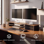 Monitor Riser Dual Stand with 2 PC Drawers
