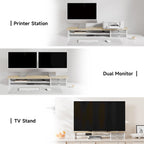 Monitor Riser Dual Stand with 2 PC Drawers