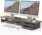 Monitor Riser Dual Stand with 2 PC Drawers
