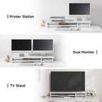 Monitor Riser Dual Stand with 2 PC Drawers