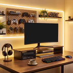Monitor Riser Dual Stand with 2 PC Drawers