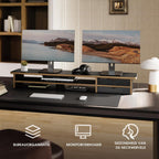 Monitor Riser Dual Stand with 2 PC Drawers