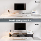 Monitor Riser Dual Stand with 2 PC Drawers