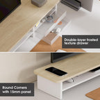 Monitor Riser Dual Stand with 2 PC Drawers