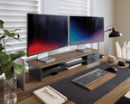 Monitor Riser Dual Stand with 2 PC Drawers