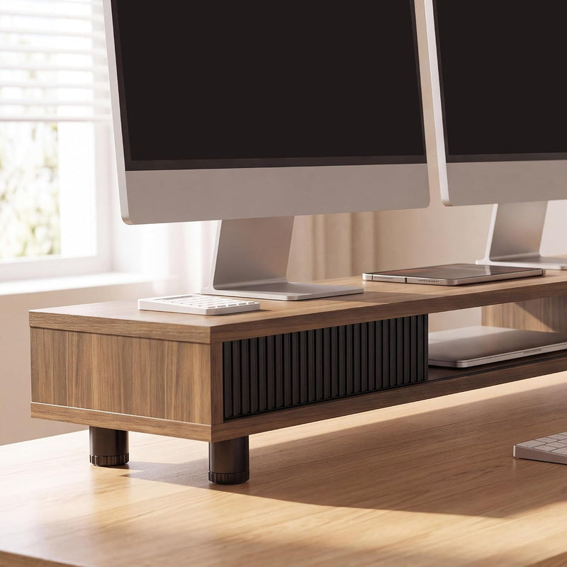 Monitor Riser with Sliding Glass Door 108CM High