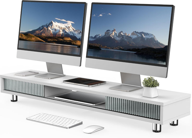 Monitor Riser with Sliding Glass Door 108CM High