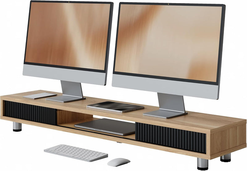 Monitor Riser with Sliding Glass Door 108CM High