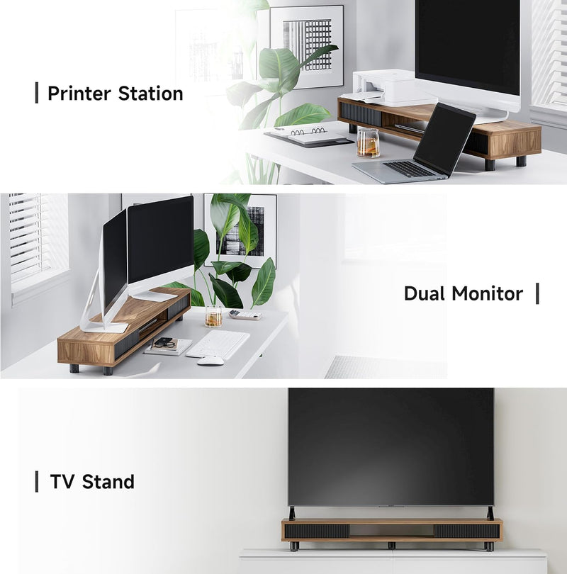 Monitor Riser with Sliding Glass Door 108CM High