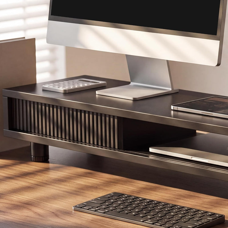 Monitor Riser with Sliding Glass Door 108CM High