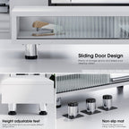 Monitor Riser with Sliding Glass Door 108CM High