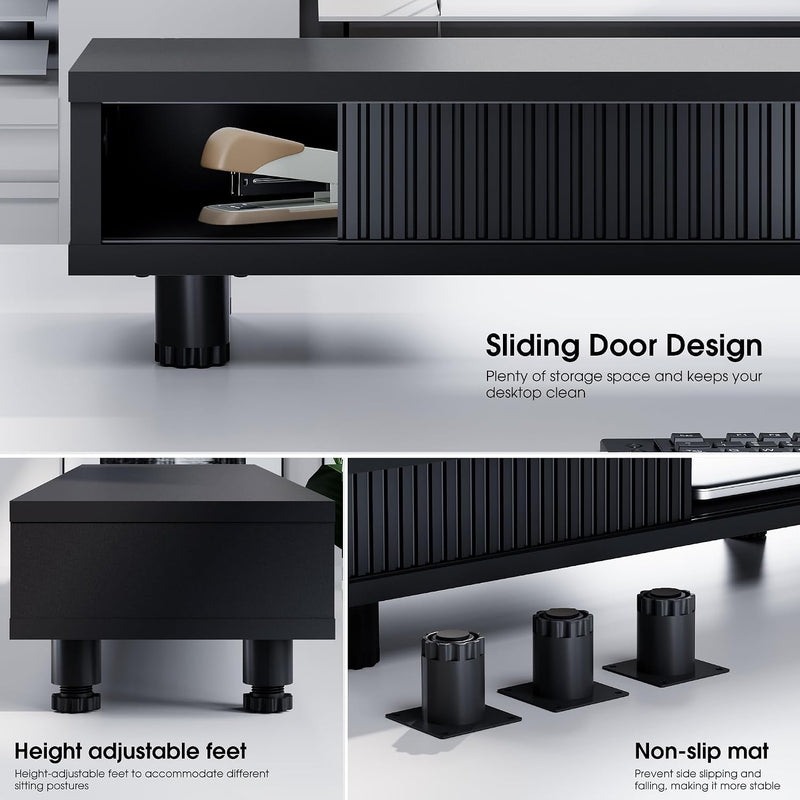 Monitor Riser with Sliding Glass Door 108CM High