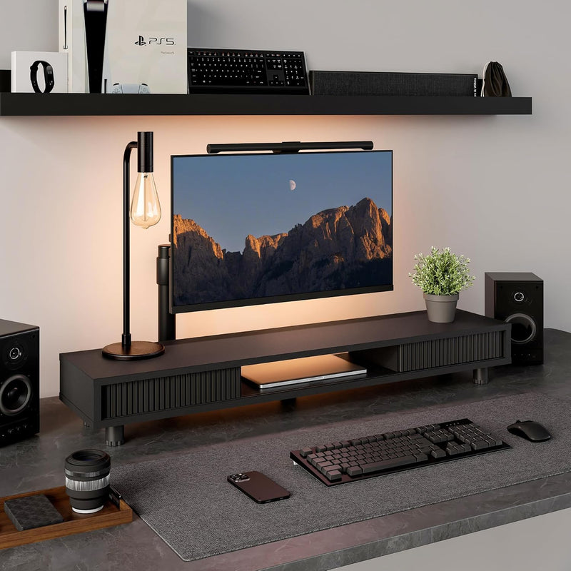 Monitor Riser with Sliding Glass Door 108CM High