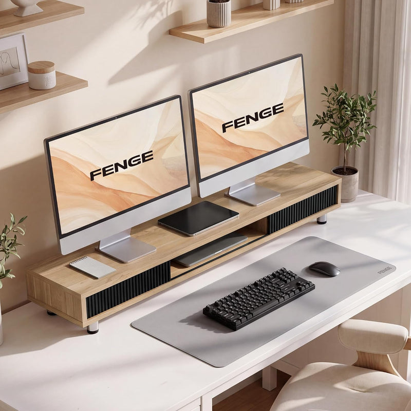 Monitor Riser with Sliding Glass Door 108CM High