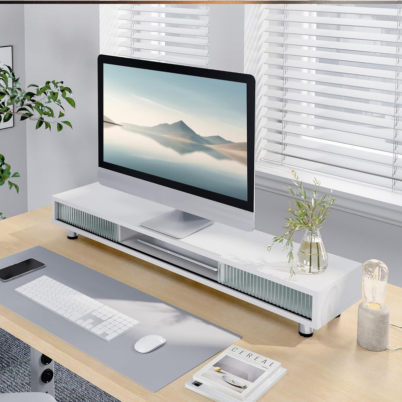 Monitor Riser with Sliding Glass Door 108CM High