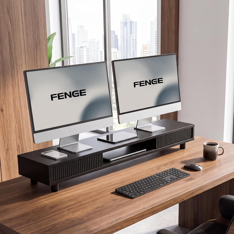 Monitor Riser with Sliding Glass Door 108CM High
