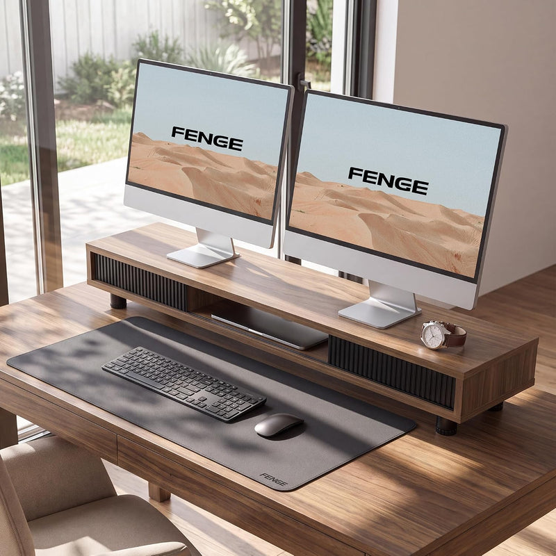 Monitor Riser with Sliding Glass Door 108CM High