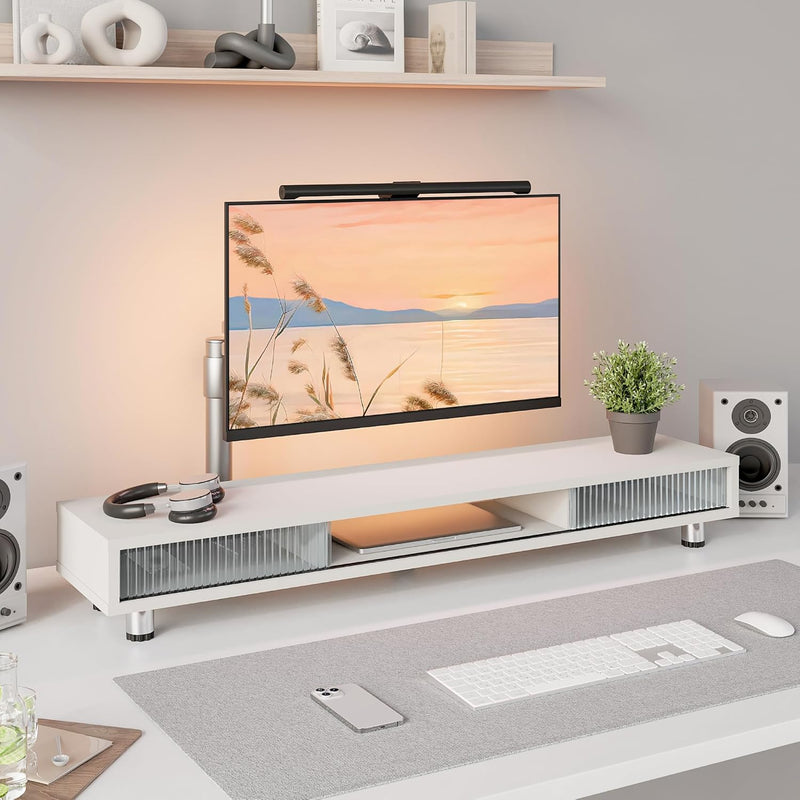 Monitor Riser with Sliding Glass Door 108CM High
