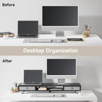 Monitor Stand 108CM Large Riser with 2 Drawers