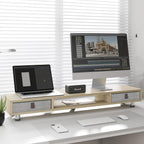 Monitor Stand 108CM Large Riser with 2 Drawers