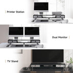 Monitor Stand 108CM Large Riser with 2 Drawers