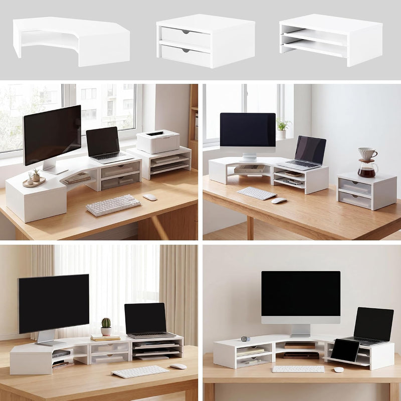 Monitor Stand 3 in 1 Modular L-Shaped Corner