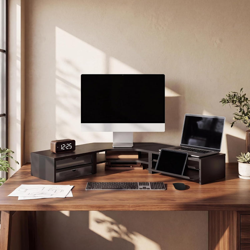Monitor Stand 3 in 1 Modular L-Shaped Corner