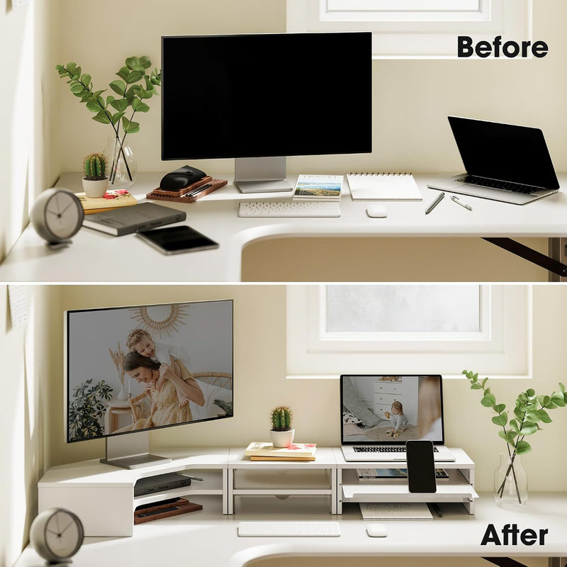 Monitor Stand 3 in 1 Modular L-Shaped Corner