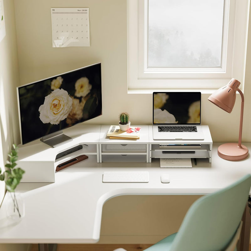 Monitor Stand 3 in 1 Modular L-Shaped Corner