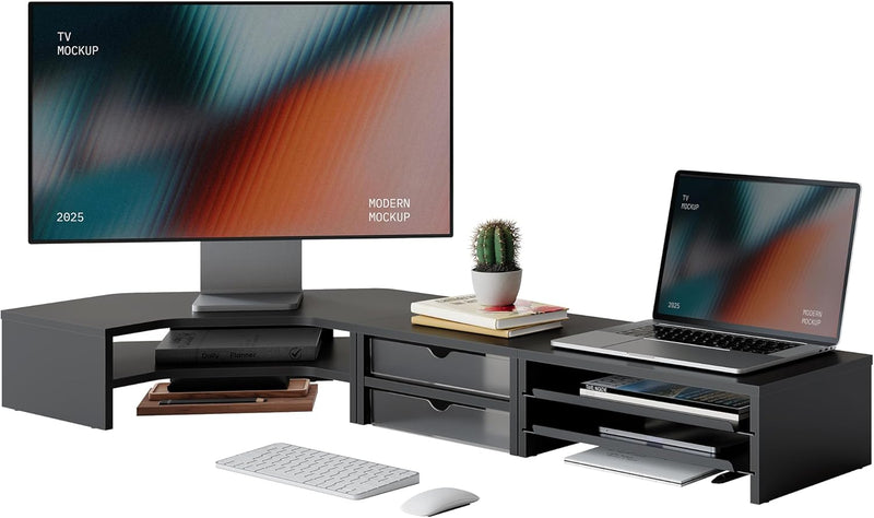 Monitor Stand 3 in 1 Modular L-Shaped Corner