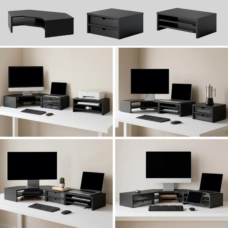 Monitor Stand 3 in 1 Modular L-Shaped Corner
