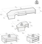 Monitor Stand 3 in 1 Modular L-Shaped Corner