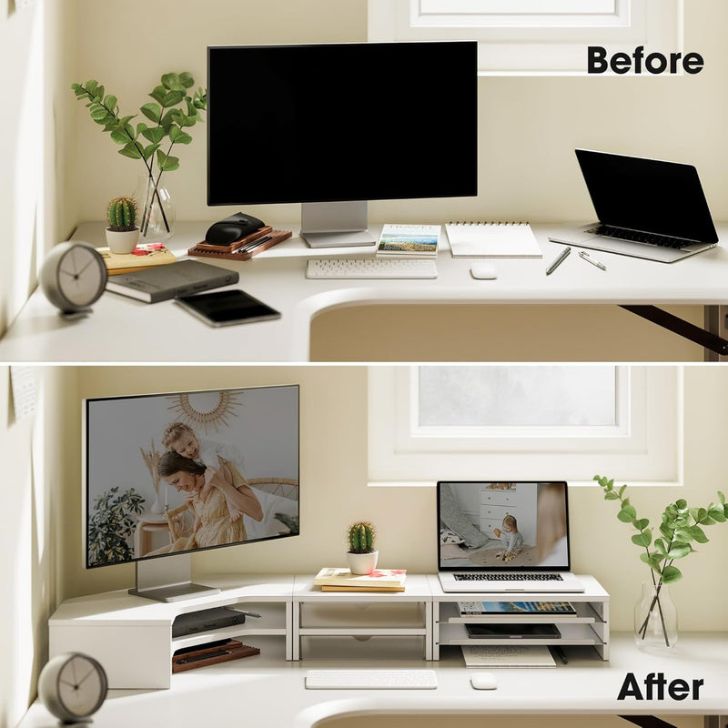 Monitor Stand 3 in 1 Modular L-Shaped Corner