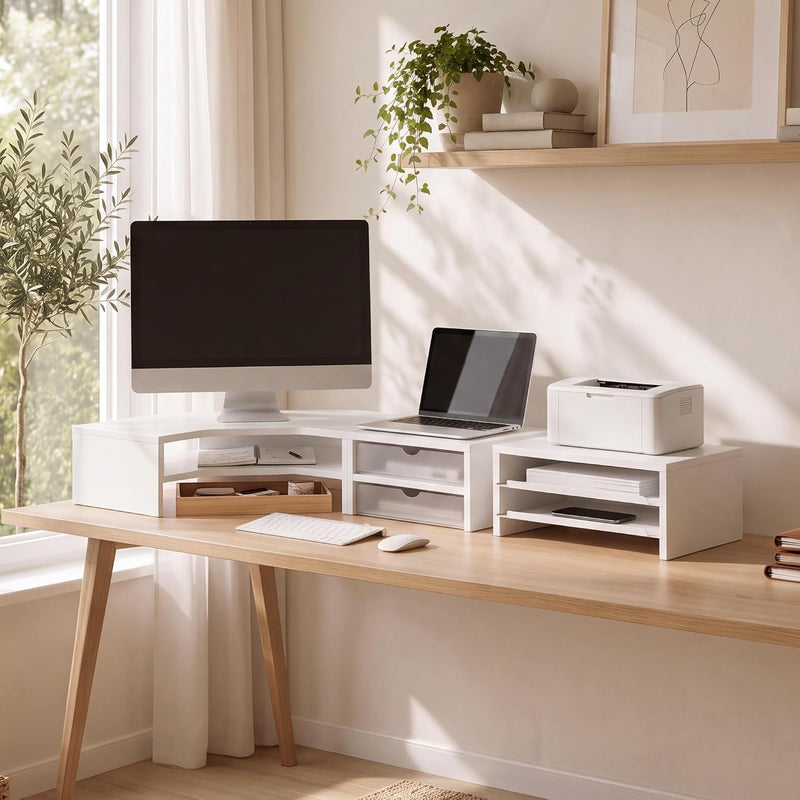 Monitor Stand 3 in 1 Modular L-Shaped Corner