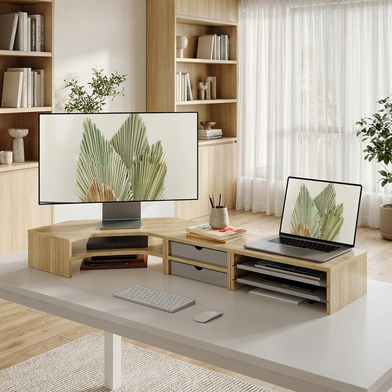 Monitor Stand 3 in 1 Modular L-Shaped Corner