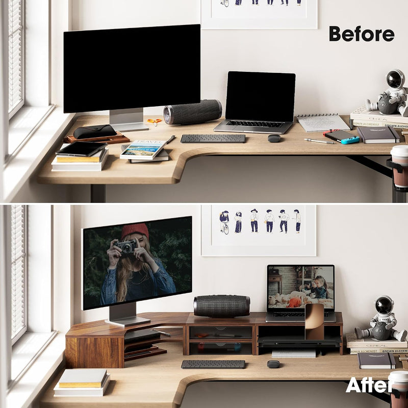 Monitor Stand 3 in 1 Modular L-Shaped Corner