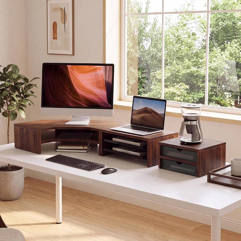 Monitor Stand 3 in 1 Modular L-Shaped Corner