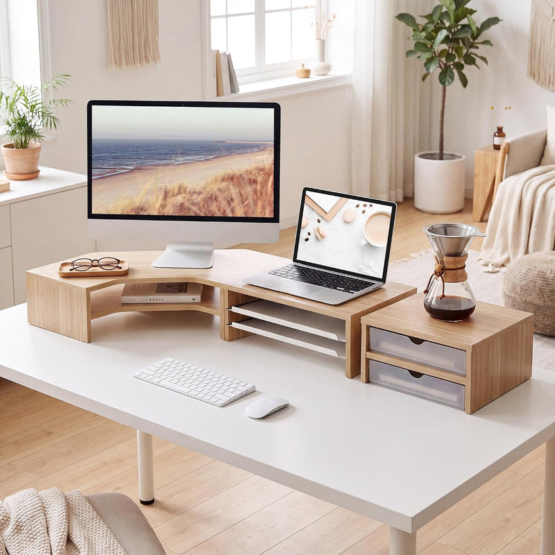 Monitor Stand 3 in 1 Modular L-Shaped Corner