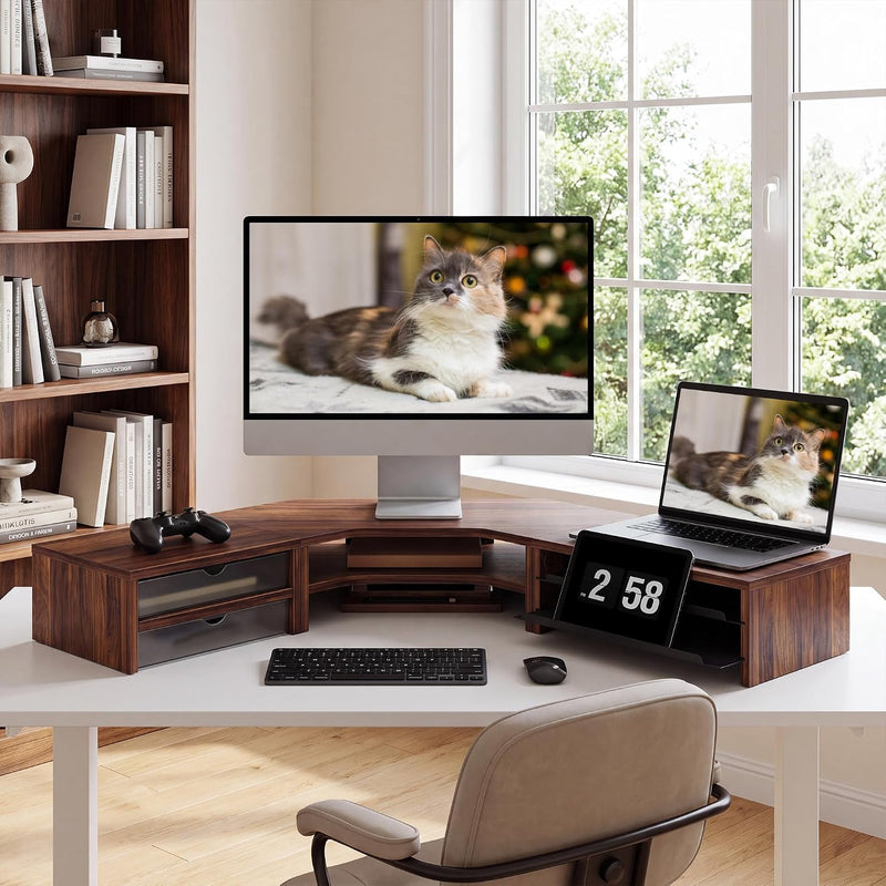 Monitor Stand 3 in 1 Modular L-Shaped Corner