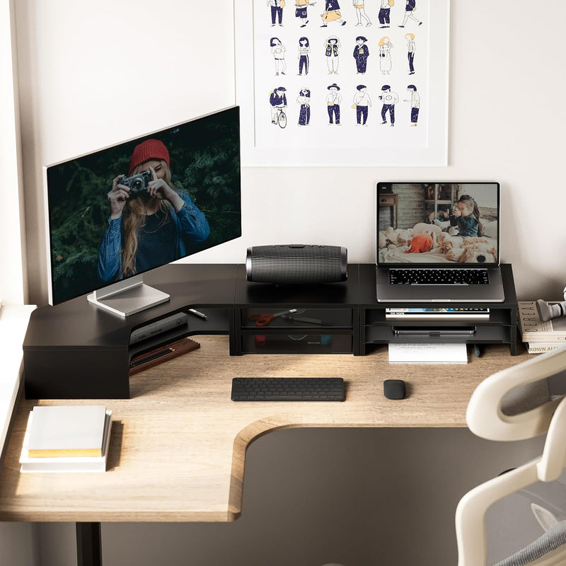 Monitor Stand 3 in 1 Modular L-Shaped Corner