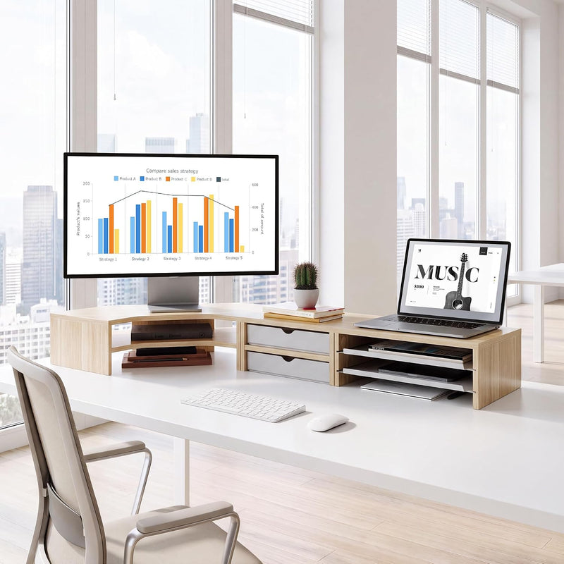 Monitor Stand 3 in 1 Modular L-Shaped Corner