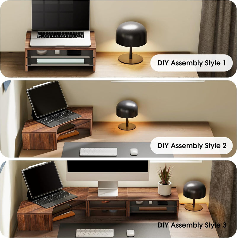 Monitor Stand 3 in 1 Modular L-Shaped Corner