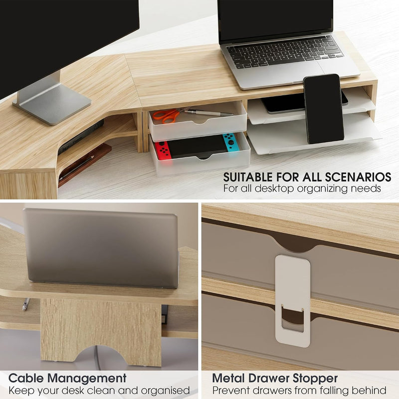 Monitor Stand 3 in 1 Modular L-Shaped Corner