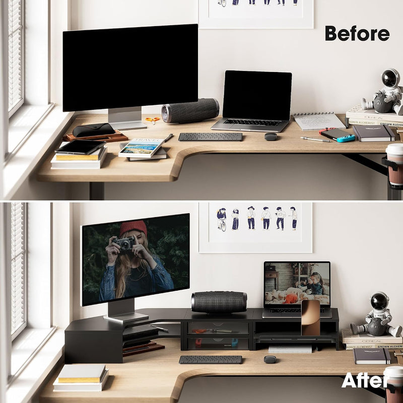 Monitor Stand 3 in 1 Modular L-Shaped Corner