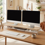 Monitor Stand Acrylic Riser for PC Laptop Oak