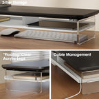 Monitor Stand Acrylic Riser for PC Laptop Oak