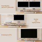 Monitor Stand Acrylic Riser for PC Laptop Oak