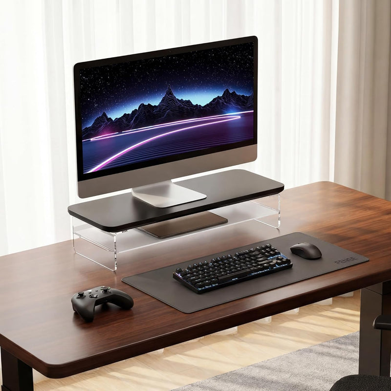 Monitor Stand Acrylic Riser for PC Laptop Oak